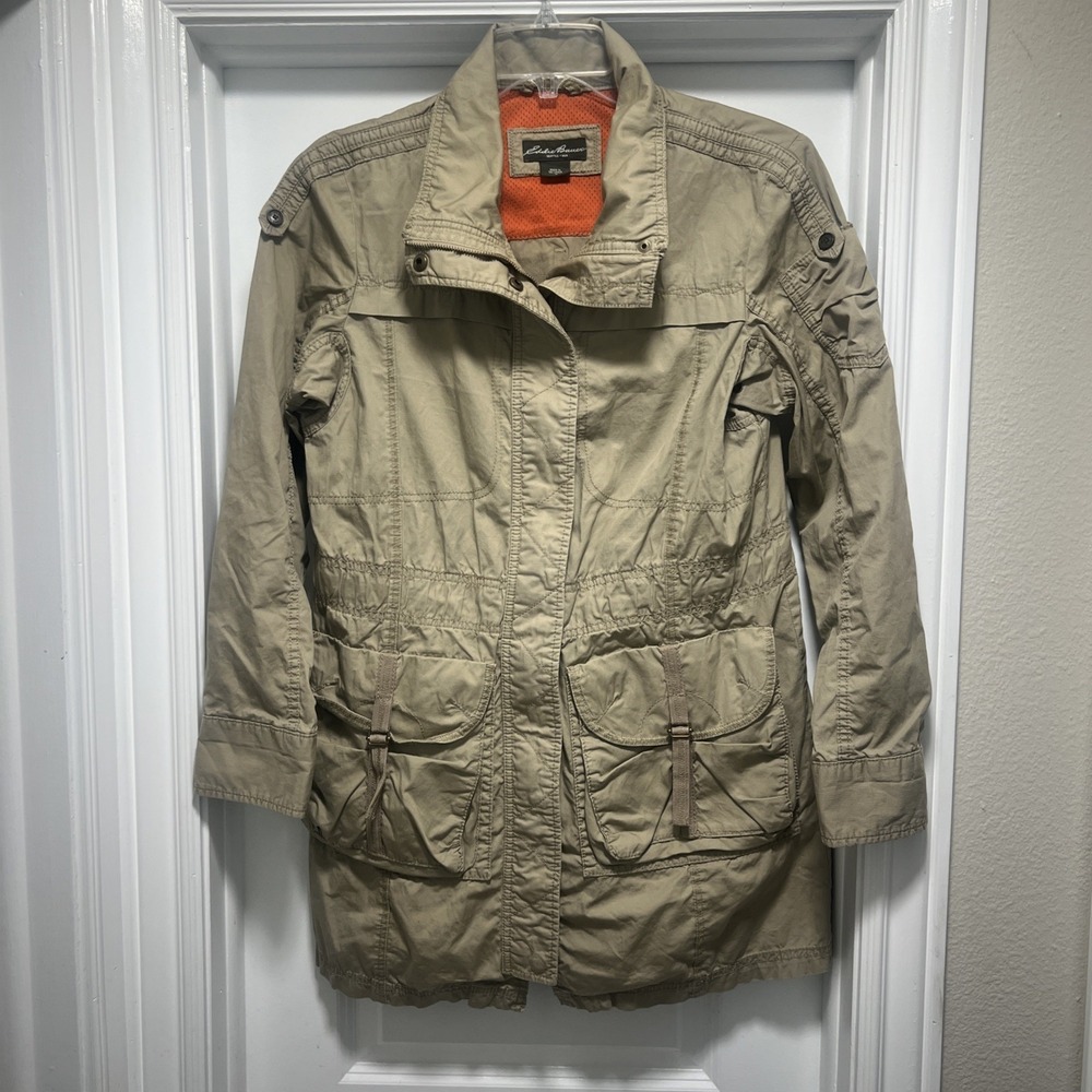 Eddie Bauer Shirt Jacket Adult MEDIUM Cotton Outdoors Barn Workwear Safari‎ Mens